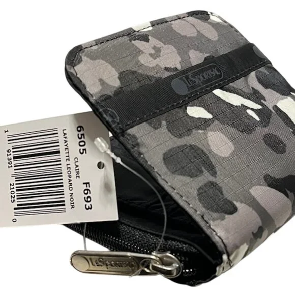 LE SPORTSAC Leopard Noir Bi-Fold Wallet NWT - Picture 4 of 15